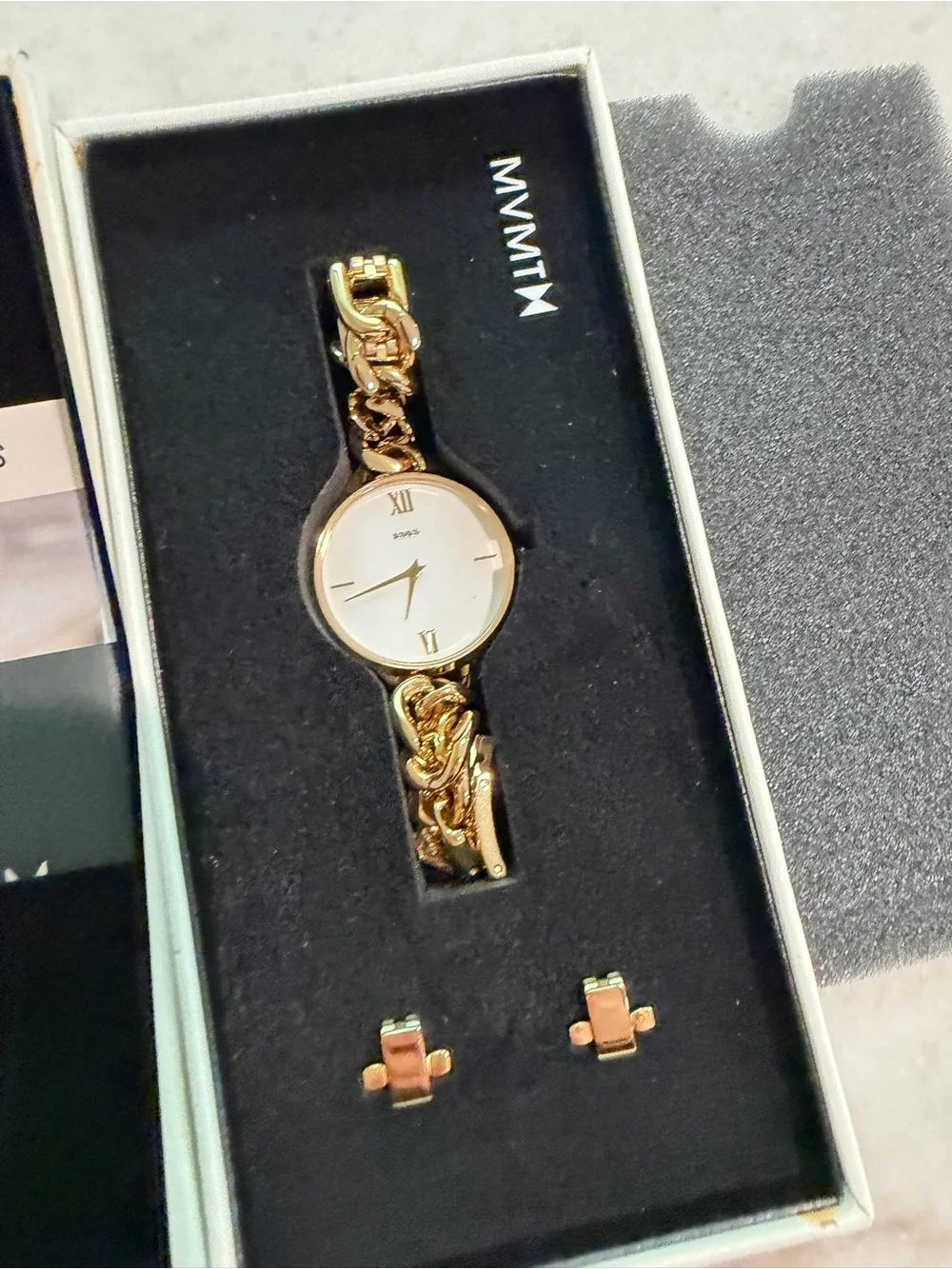 MVMT Gold Gala Chain Bracelet Watch
